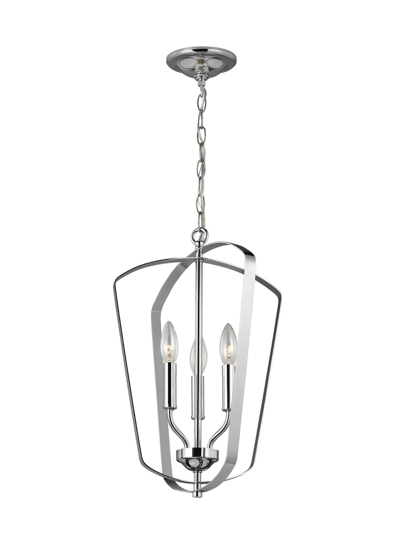 Romee Three Light Hall / Foyer Pendant in Chrome