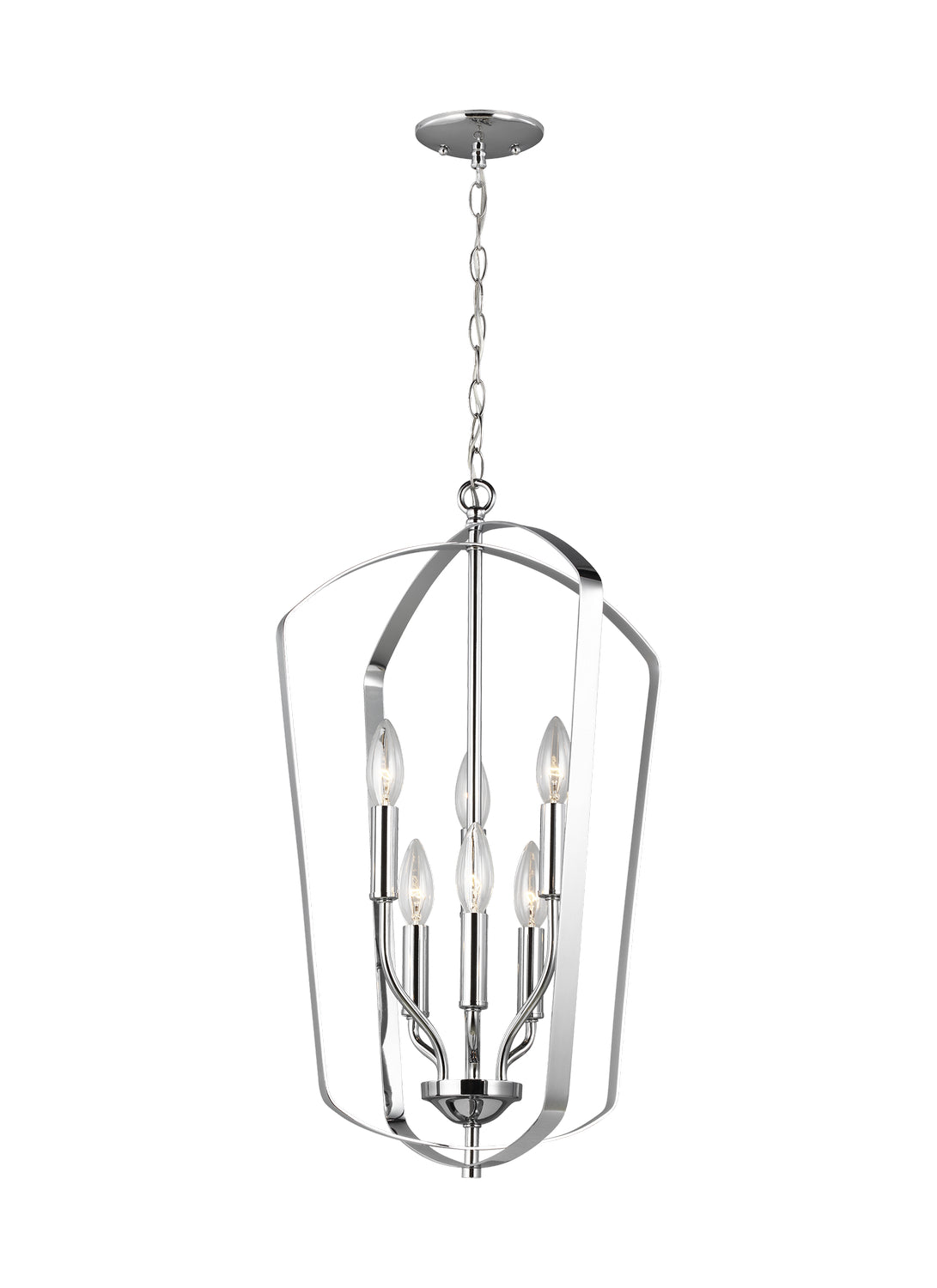 Romee Six Light Hall / Foyer Pendant in Chrome