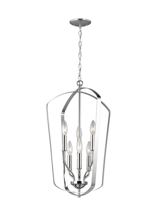 Romee Six Light Hall / Foyer Pendant in Chrome