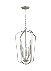 Romee Six Light Hall / Foyer in Brushed Nickel