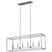 Moffet Street 6-Light Linear Chandelier in Brushed Nickel