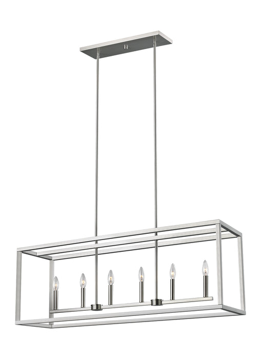 Moffet Street Six Light Island Pendant in Brushed Nickel