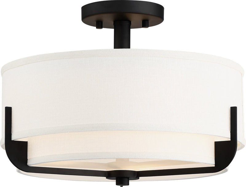 Frankie 3-Light Semi-Flush Mount in Aged Bronze