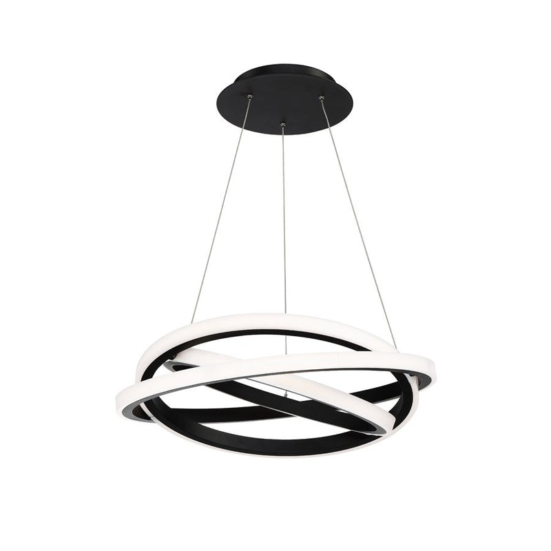 Veloce 3-Light 26" Pendant in Black