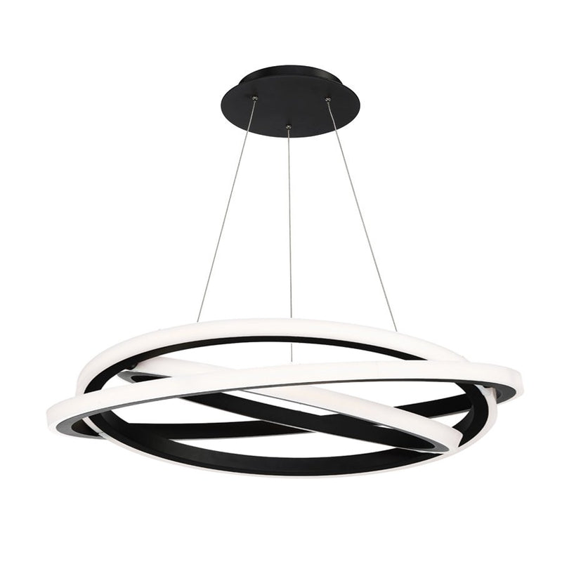 Veloce 3-Light 38" Pendant in Black