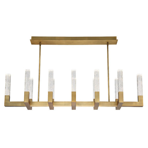 Cinema 12-Light Linear Chandelier in Aged Brass