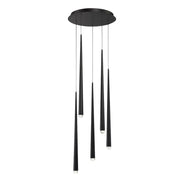 Cascade 5-Light Round Crystal Pendant in Black