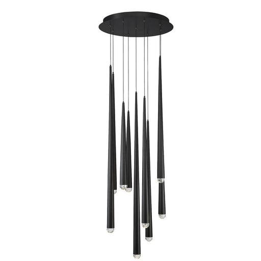 Cascade 9-Light Round Crystal Pendant in Black