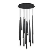 Cascade 15-Light Round Crystal Pendant in Black