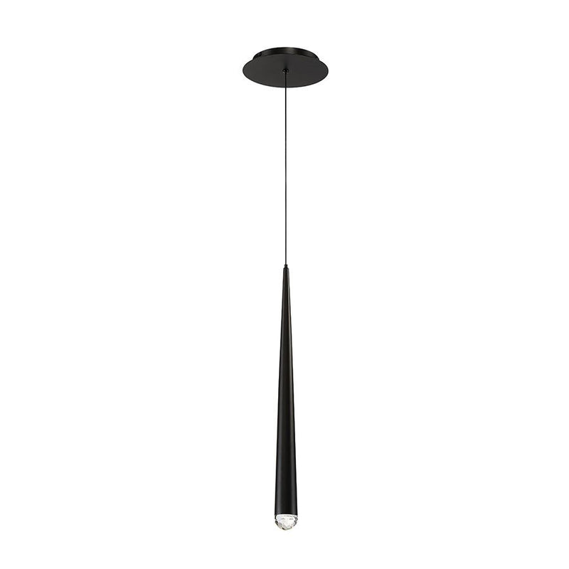Cascade 19" Crystal Mini Pendant in Black