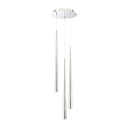 Cascade 3-Light Round Etched Pendant in Polished Nickel