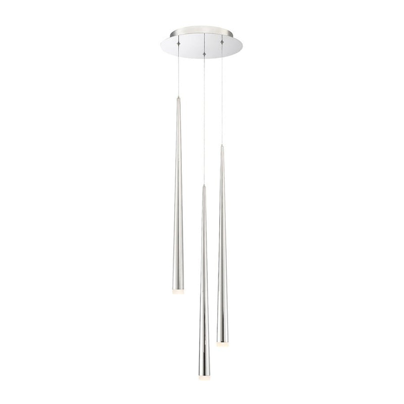 Cascade 3-Light Round Etched Pendant in Polished Nickel