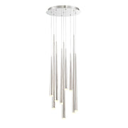Cascade 9-Light Round Etched Pendant in Polished Nickel