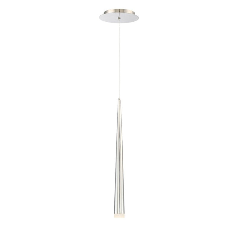 Cascade 19" Etched Mini Pendant in Polished Nickel