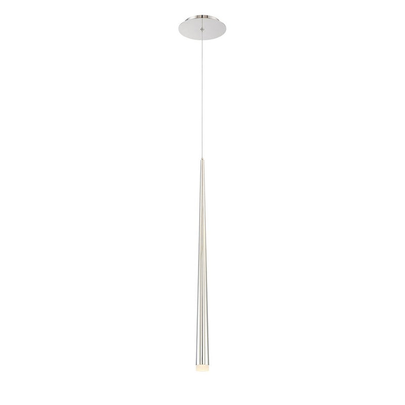 Cascade 28" Etched Mini Pendant in Polished Nickel