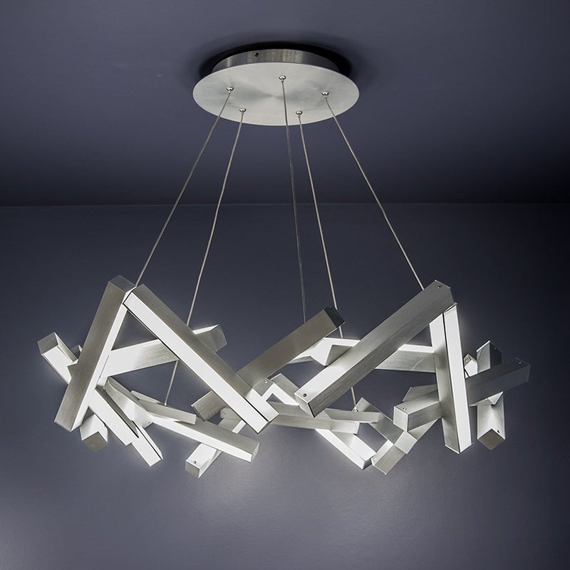 Chaos 20-Light Chandelier in Brushed Aluminum