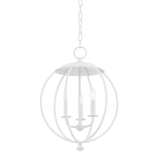 Wesley 3-Light Lantern Pendant in White Plaster