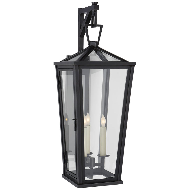 Darlana Medium Tall Bracketed 3-Light Outdoor Wall Lantern in Bronze