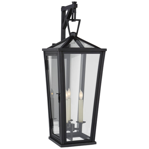 Darlana Medium Tall Bracketed 3-Light Outdoor Wall Lantern in Bronze