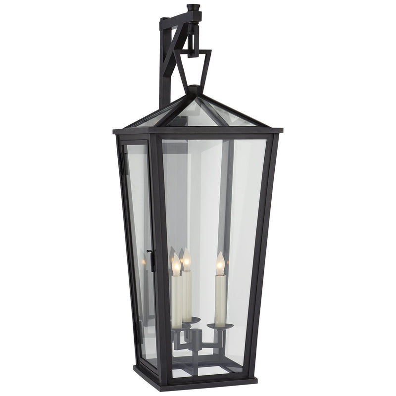 Darlana Large Tall Bracketed 3-Light Outdoor Wall Lantern in Bronze