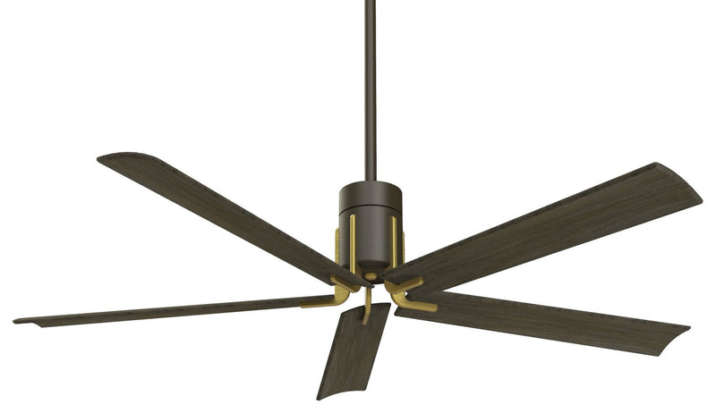 Clean 60" LED Ceiling Fan in Oil Rubbed Bronze with Toned Brass / Urban Walnut