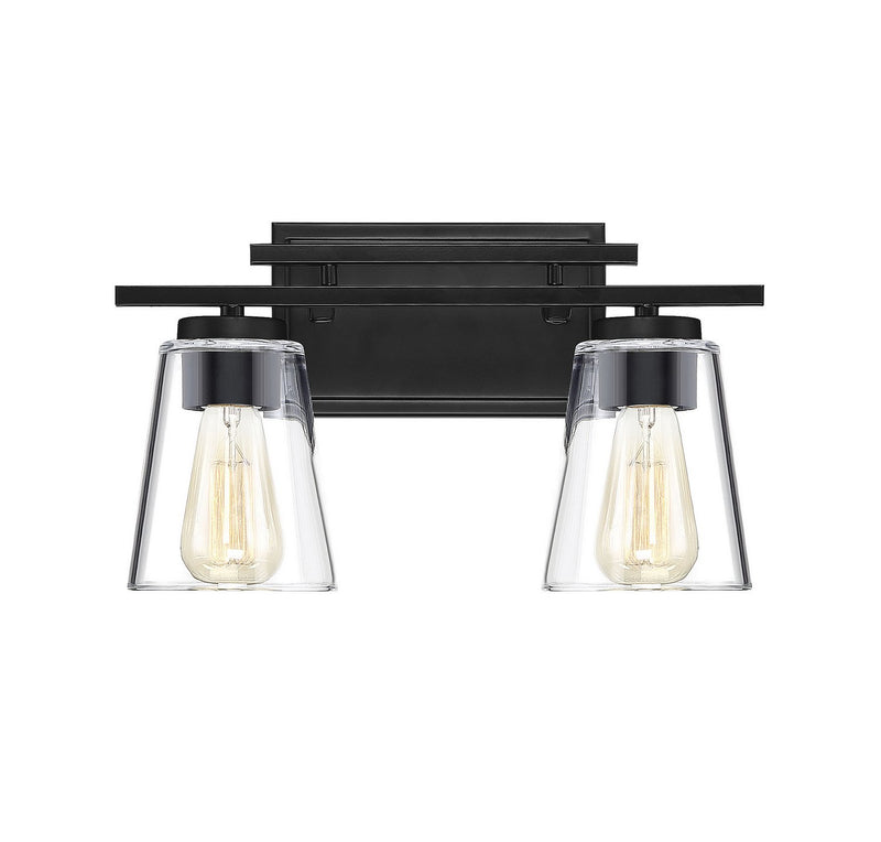 Calhoun 2-Light Bath Vanity Light in Black