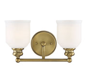 Melrose 2-Light Bath Vanity Light in Warm Brass