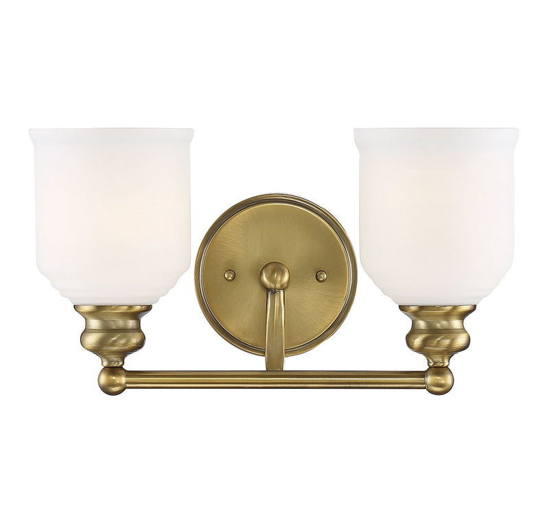 Melrose 2-Light Bath Vanity Light in Warm Brass