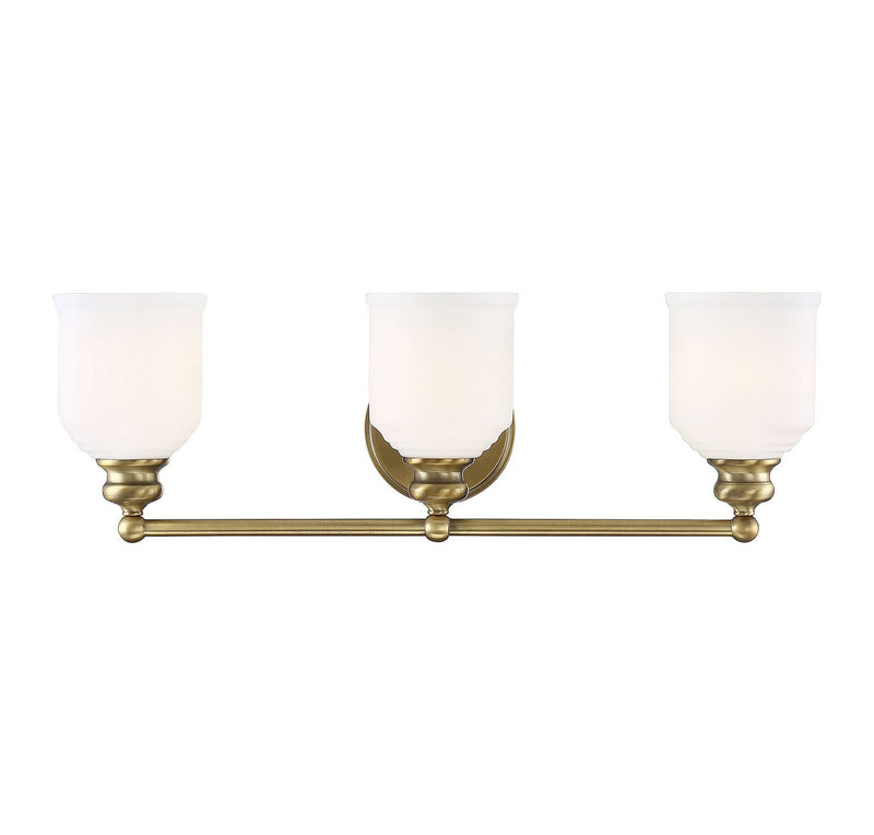 Melrose 3-Light Bath Vanity Light in Warm Brass