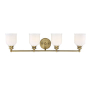 Melrose 4-Light Bath Vanity Light in Warm Brass
