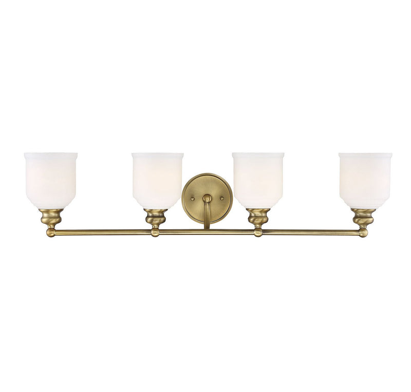 Melrose 4-Light Bath Vanity Light in Warm Brass