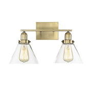 Drake 2-Light Bath Vanity Light in Warm Brass