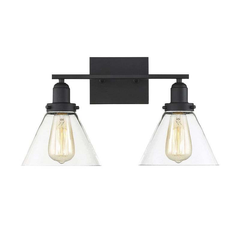 Drake 2-Light Bath Vanity Light in Black