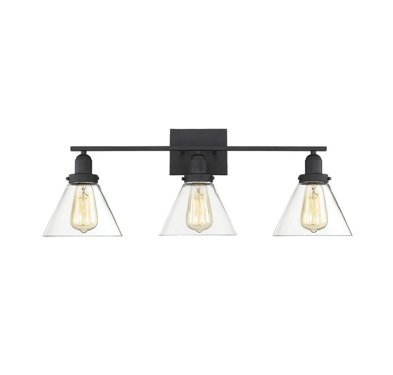 Drake 3-Light Bath Vanity Light in Black