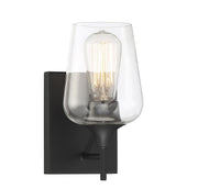 Octave Clear Glass Bath Sconce in Matte Black