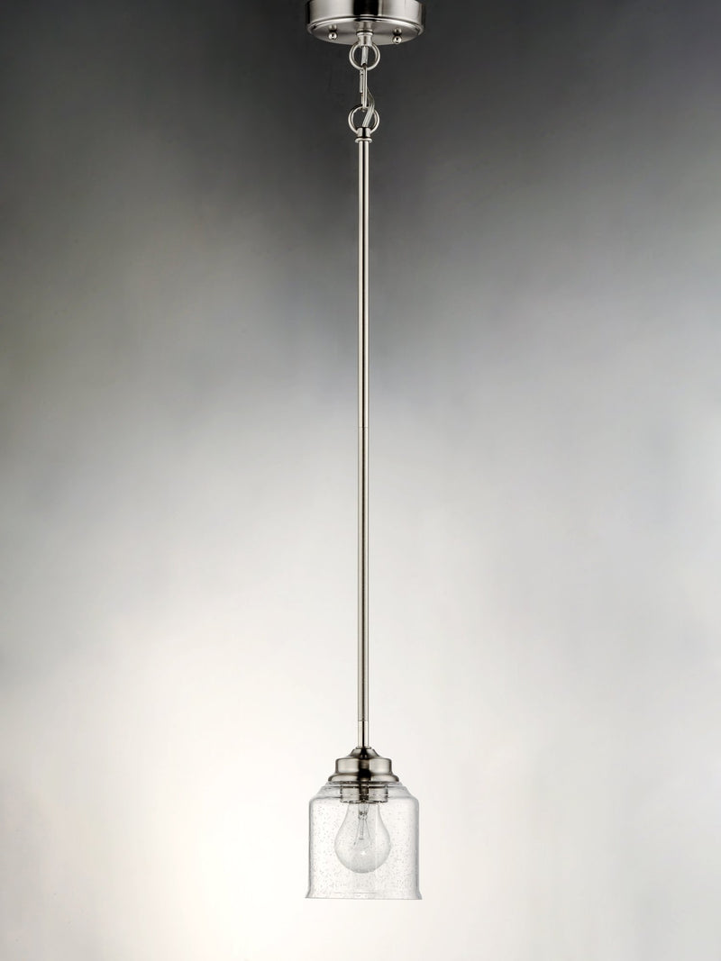 Acadia 1 Light Pendant in Satin Nickel