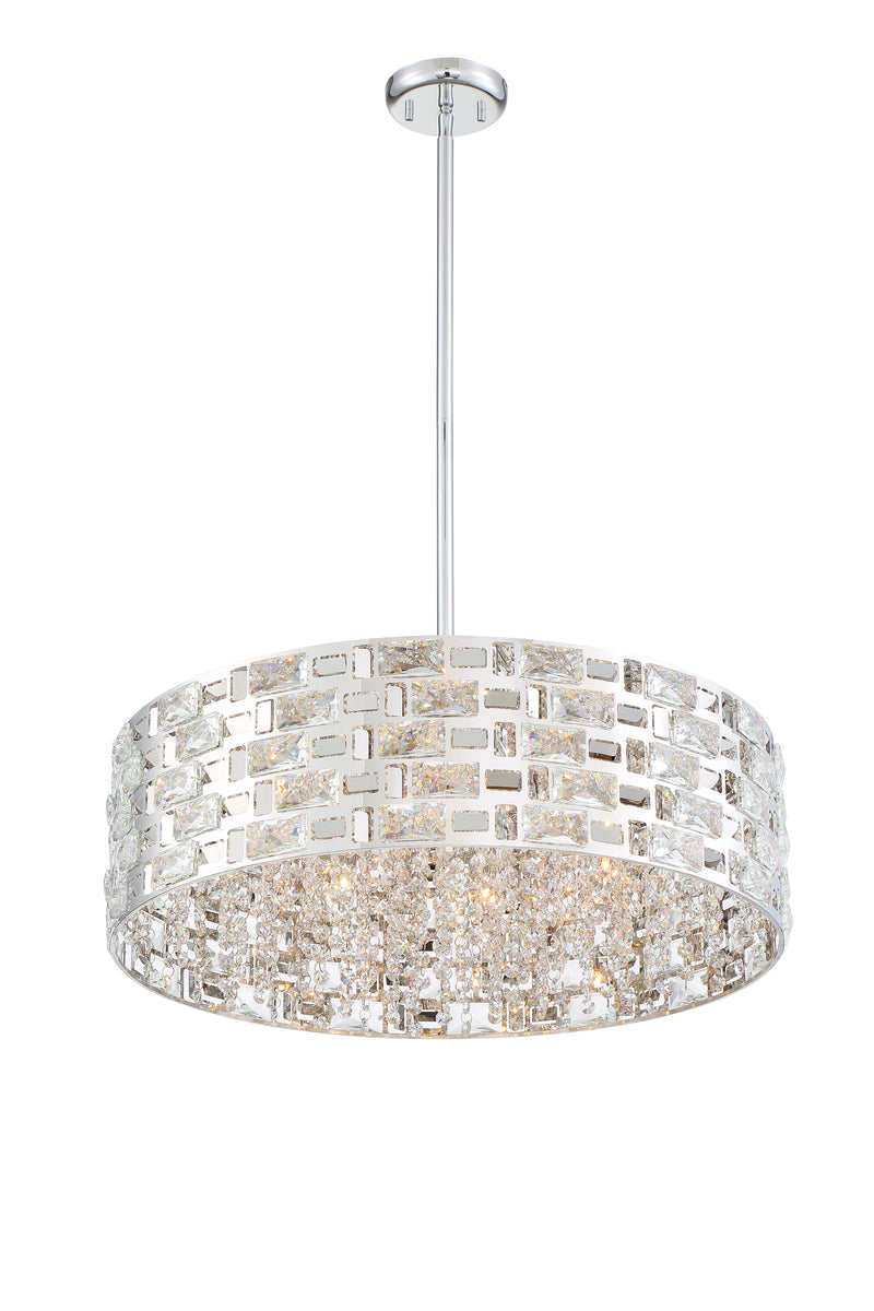 Aludra 7 Light 24" Pendant in Chrome