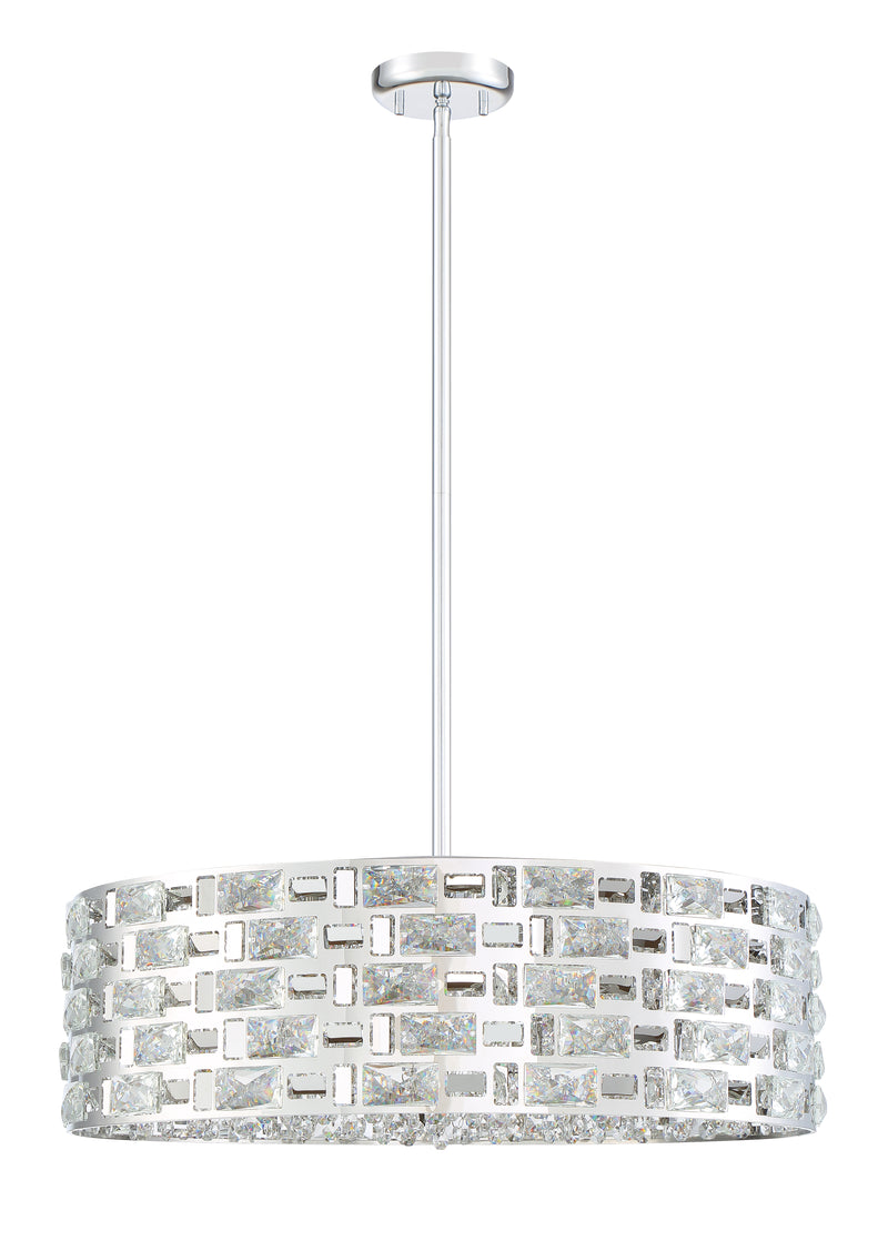 Aludra 7 Light 24" Pendant in Chrome