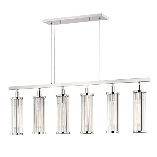 Marley 6-Light Linear Chandelier in Polished Nickel