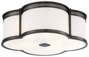 22" Etched Glass LED Flush Mount in Harvard Court Bronze