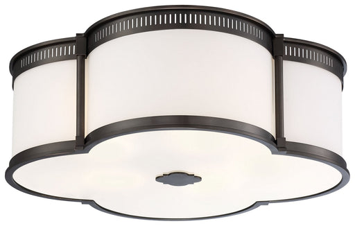 22" Etched Glass LED Flush Mount in Harvard Court Bronze