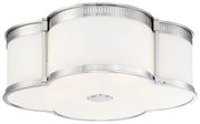 22" Etched Glass LED Flush Mount in Polished Nickel