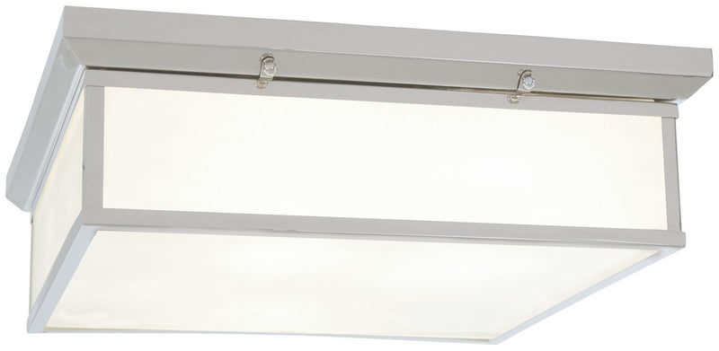 LED White Glass Flush Mount 20" in Chrome