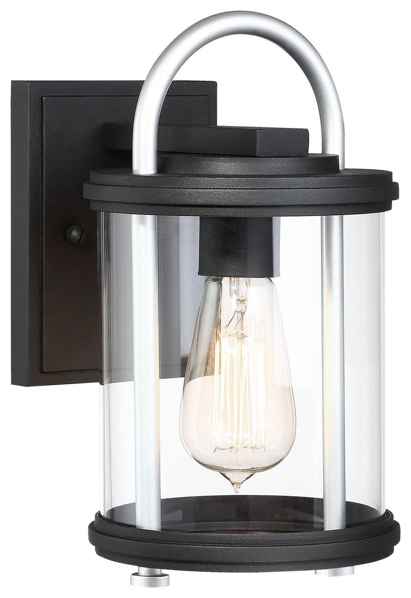 Keyser Small Outdoor Wall Lantern in Black w/Silver