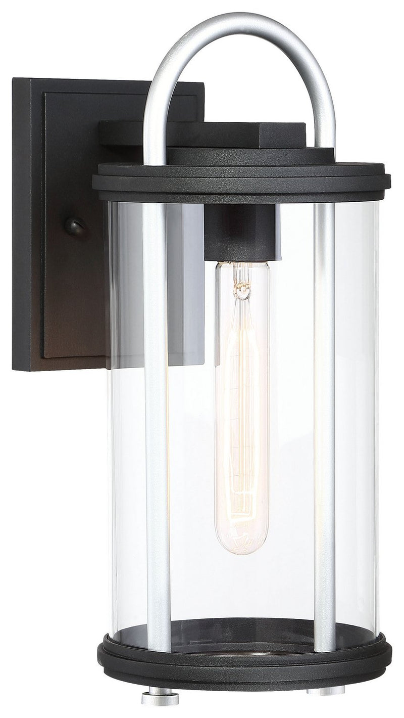 Keyser Large Outdoor Wall Lantern in Black w/Silver