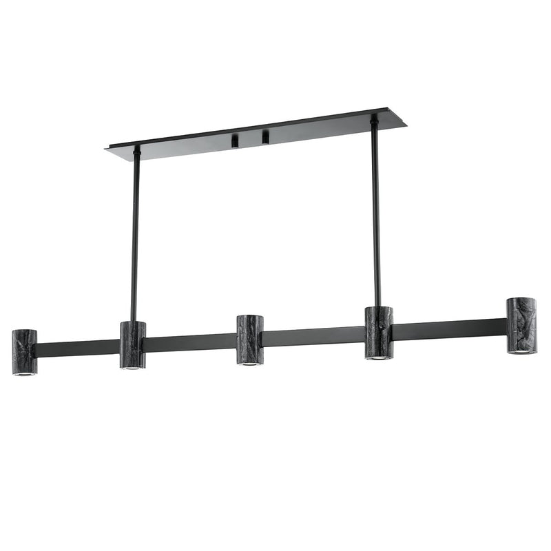 Predock 5-Light Linear Pendant in Black Brass