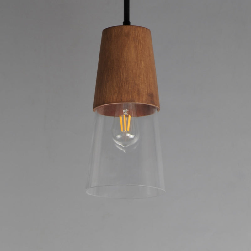 Carpenter 6.5" Mini Pendant in Walnut / Black