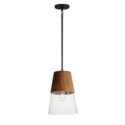 Carpenter 10" Mini Pendant in Walnut / Black
