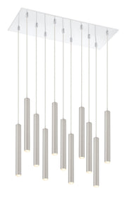 Forest 11 Light 9.75" Pendant, 12" Tall in Brushed Nickel