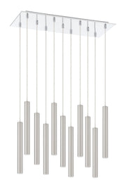 Forest 11 Light 9.75" Pendant, 12" Tall in Brushed Nickel